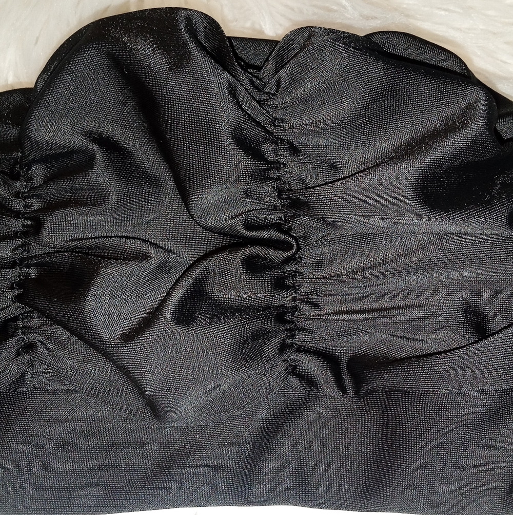 Black Swim Cap / Shower Cap for Women - Picture 2 of 3